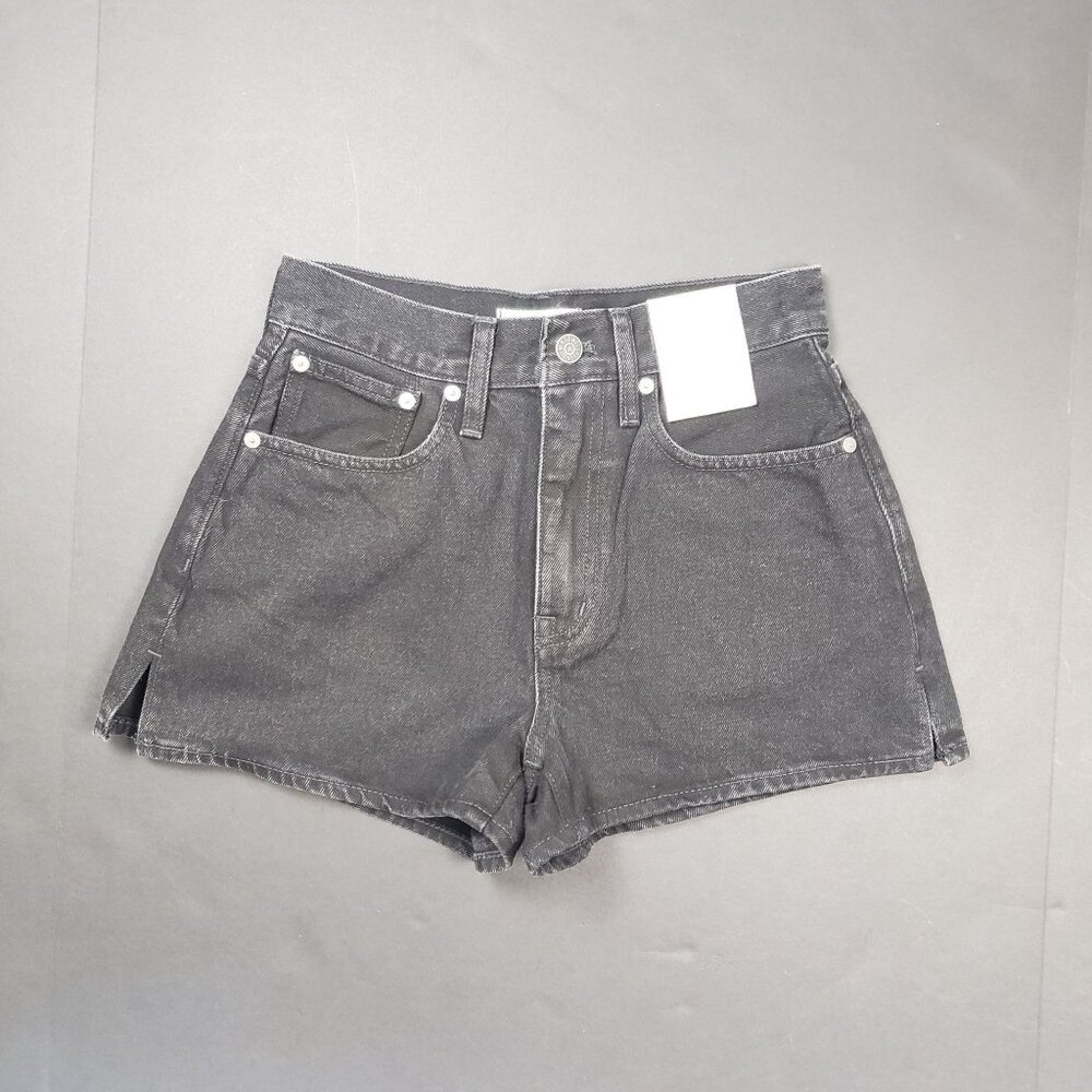 Madewell The Momjean Short Short Women's Size 25 Black Rinse High-Waisted Denim - Picture 16 of 16